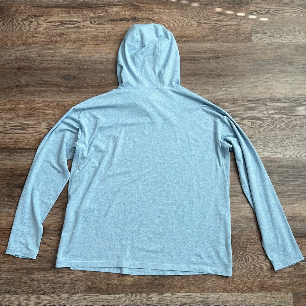 ❄️ Athleta Uptempo Hoodie Heron Blue Heather Large Lightweight Athletic Pullover - Picture 4 of 8